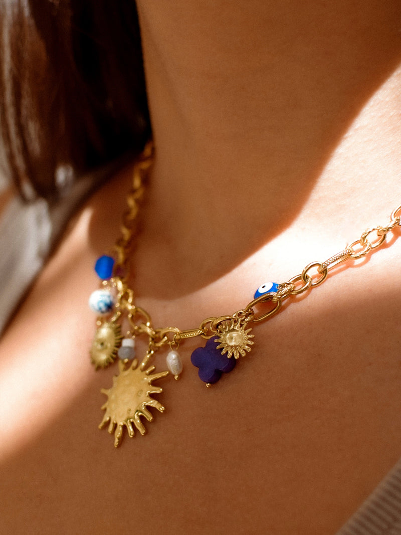 Collier Charms bleu