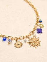 Collier Charms bleu