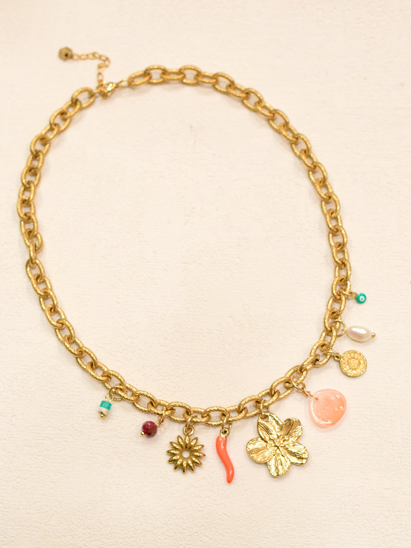 Collier Charms multicolore