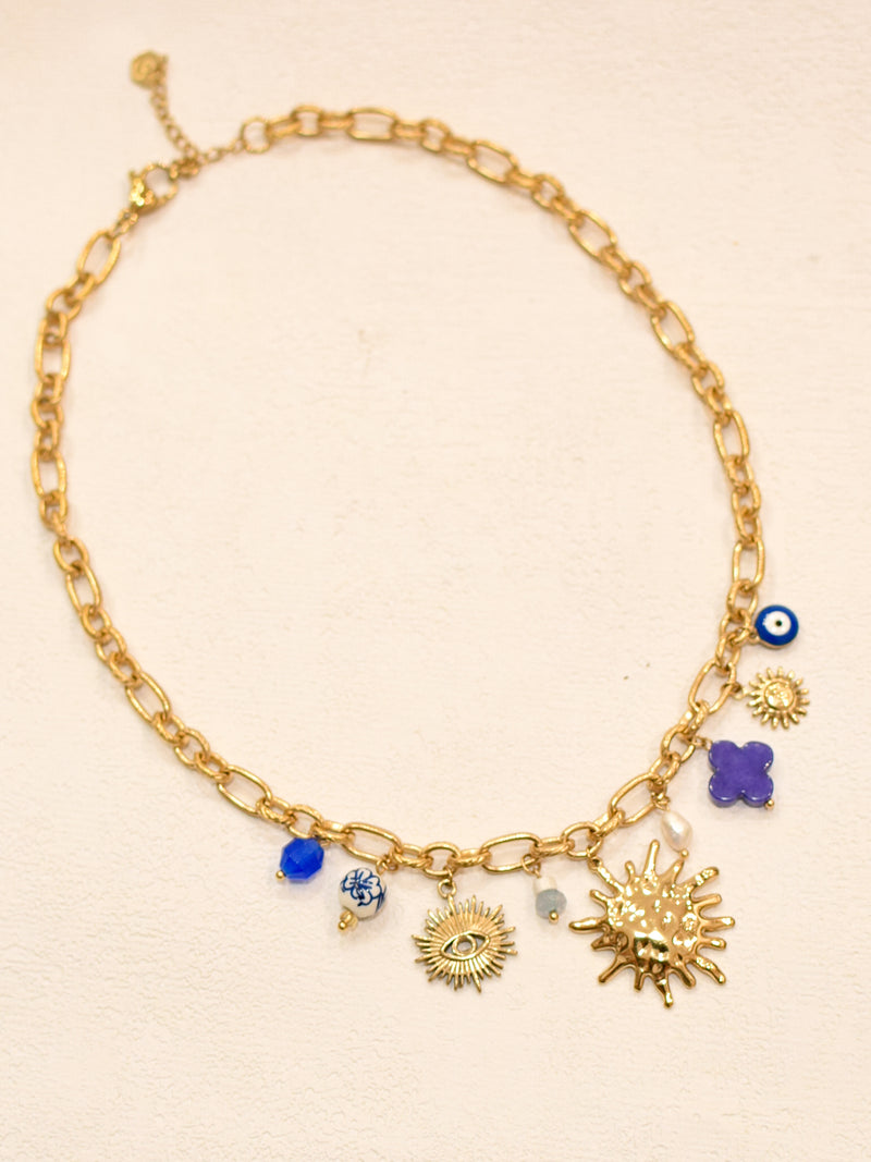 Collier Charms bleu